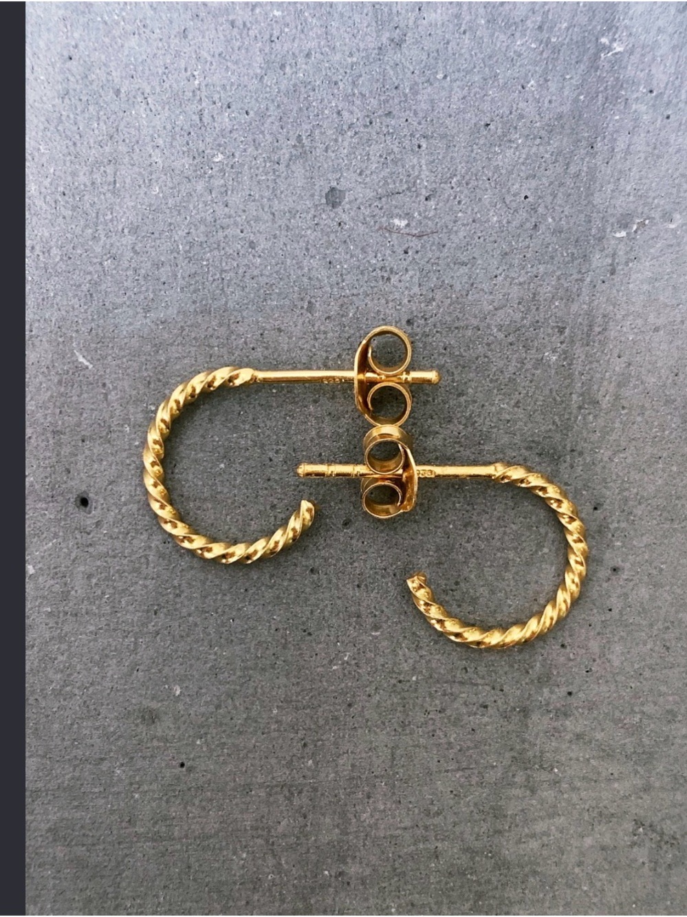 Gold Twisted Hoop Stud Earrings - Women Jewelry